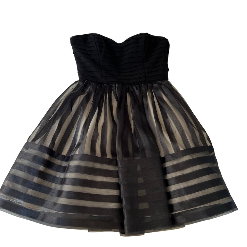 Vintage Y2K 2000s Betsey Johnson Black Strapless Mini Dress Sz 2 Prom Hoco